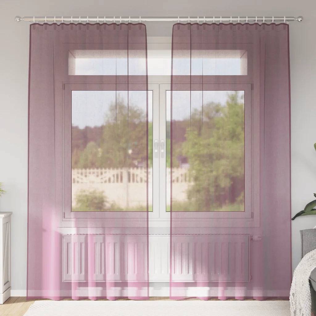 vidaXL Tende in Voile con Tasche per Aste 2 pz Viola