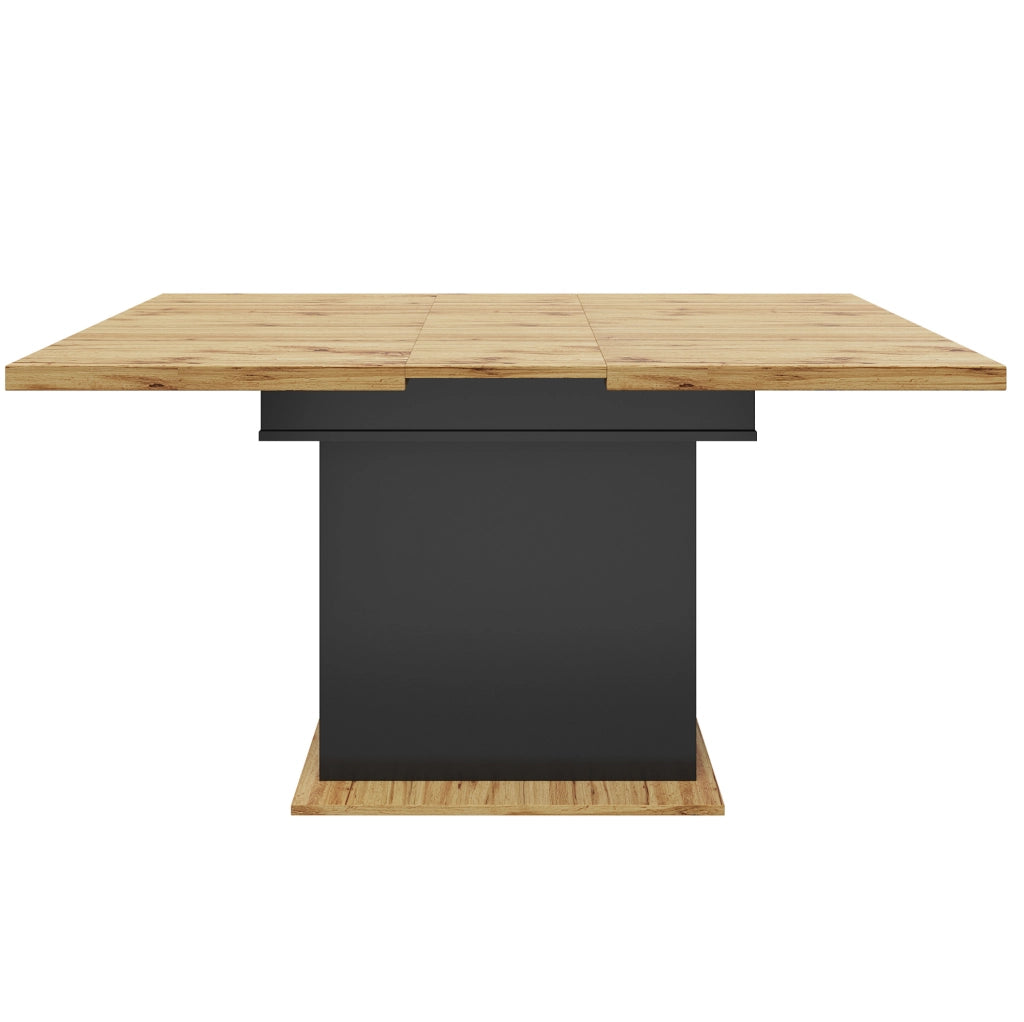 Tavolo allungabile 110-140x80x75 cm;in MDF e metallo; nero e naturale