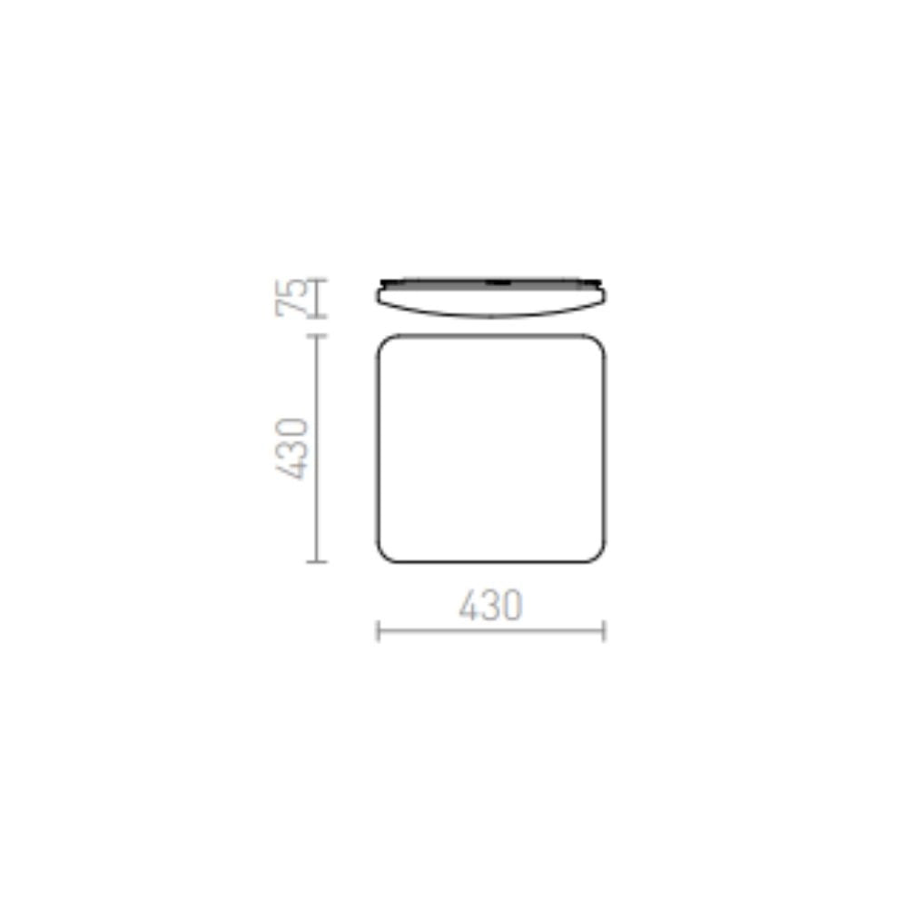 Plafoniera SEMPRE SQ 43 sensore da soffitto acrilico 230V LED 36W 3000K