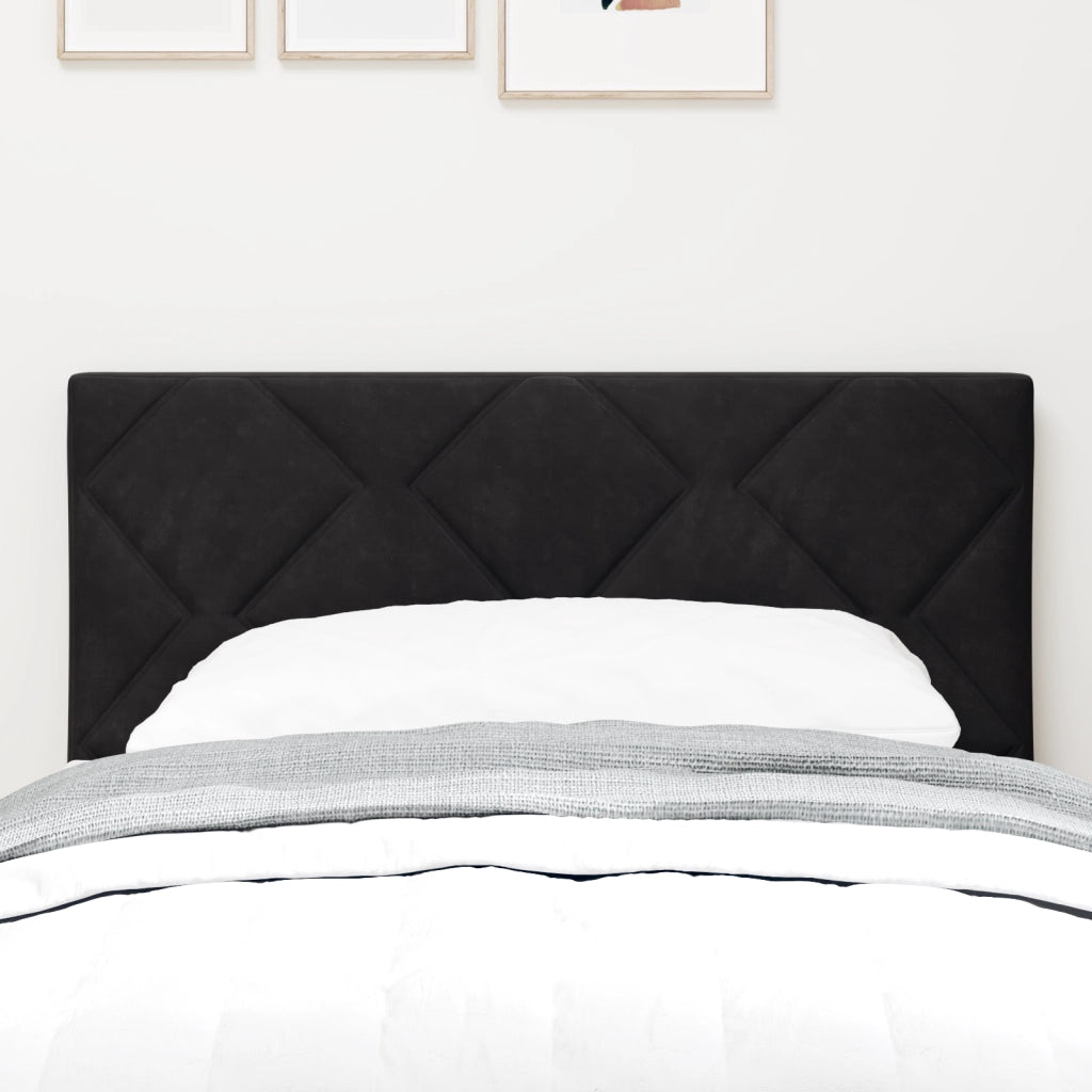 Testiera LED Nera Set di 2 Nera Tessuto e legno 80 cm Moderna