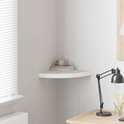 Mensola Angolare Rovere e Bianco 35x35x3,8 cm in MDF 326639