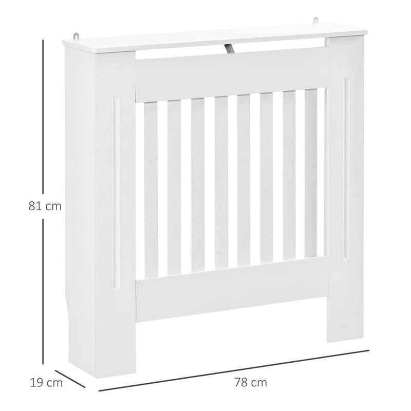 COPRITERMOSIFONE IN LEGNO MDF BIANCO CON DOGHE VERTICALI 78X19X81CM