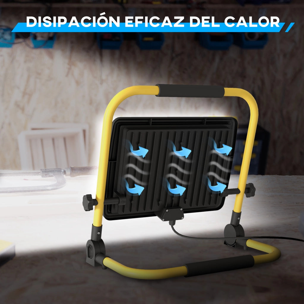 Faro LED 8500 Lumen IP65 6500K ¨C zephmum ¨C 35x20x32 cm Giallo