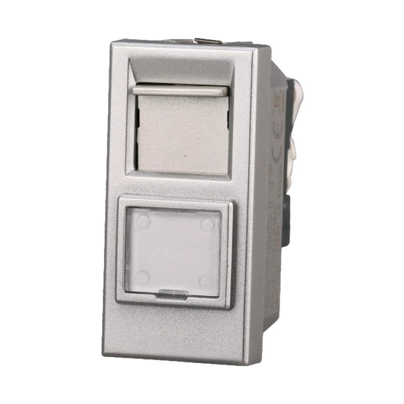 Connettore Rete Presa Dati RJ45 CAT5E Colore Grigio Compatibile Con Bticino Axolute