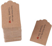 Etichette 100 pezzi - Carta Kraft di colore marrone - 3 x 5 cm - Etichette a mano - Per regali/gioielli - Design elegante - Etichette per regali