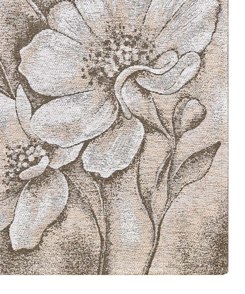 Tappeto Arredo ASTURIA BEIGE TORTORA salotto soggiorno camera, disegno floreale moderno grandi fiori, multiuso lavabile antiscivolo cm.115x175