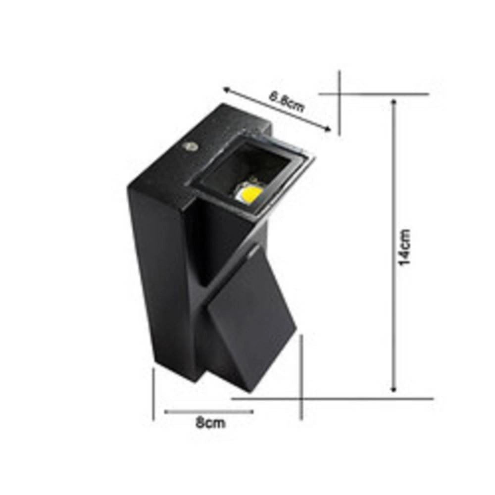 Trade Shop - Applique Doppia Emissione 10 Watt Nero Per Esterno Luce Fredda Calda Ip65 Es04 - -bianco Freddo      -