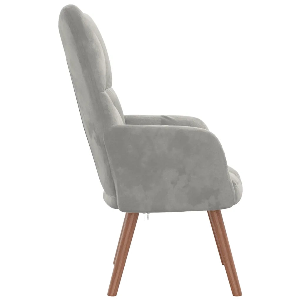 Sedia Relax Grigio Chiaro in Velluto 328051