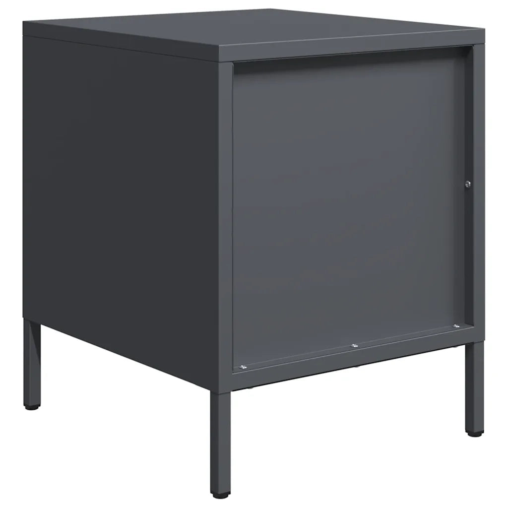 Comodini 2 pz-Set di 2 Tavolino da notte Antracite 35x39x43,5 cm in Acciaio