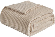 Piumino soffice in fleccia 200x230cm, coperta per letto, coperta per divano, piumino per salotto, piumino in lana morbida e calda, beige