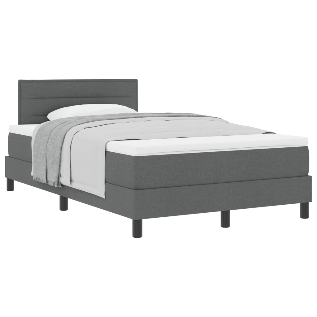 Letto a Molle con Materasso Grigio Scuro 120x190 cm Tessuto