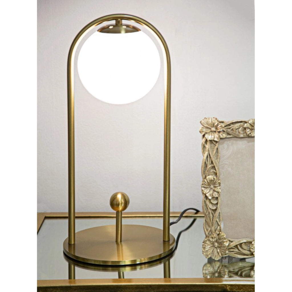 Lampada da Tavolo VKH148, Oro, Metallo, 21x21x47 cm