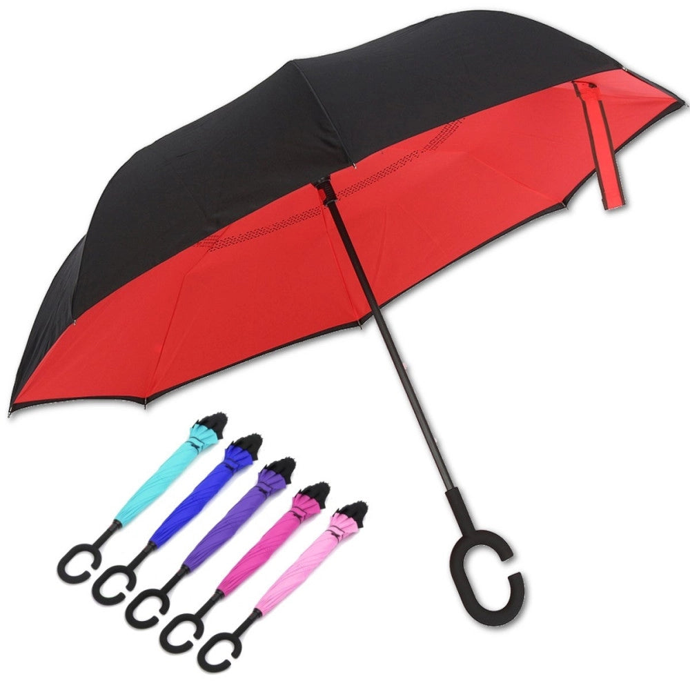 Trade Shop - Ombrello Reversibile Apertura Al Contrario Auto Rovesciato Anti Pioggia Moda -