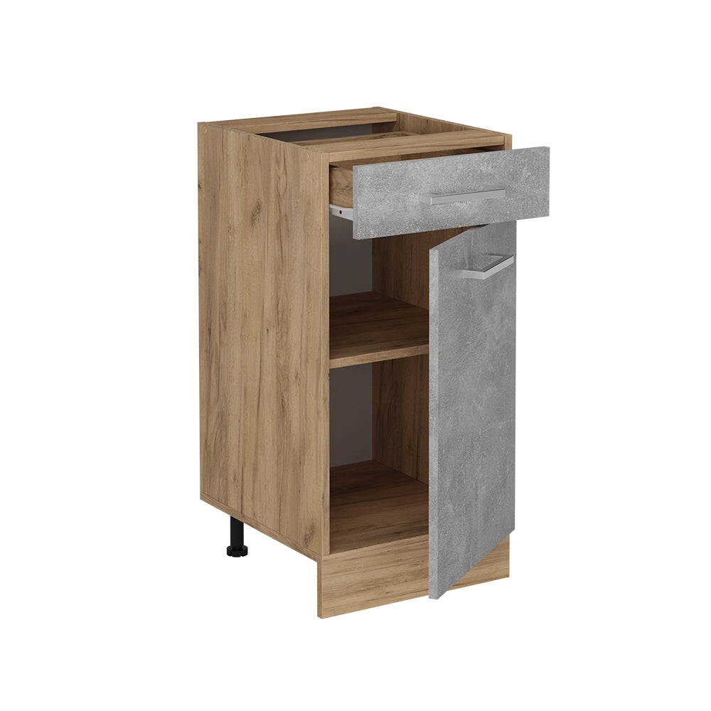 Mobiletto base per cucina R-Line Calcestruzzo/Rovere dorato 40 cm, PL Antracite Vicco