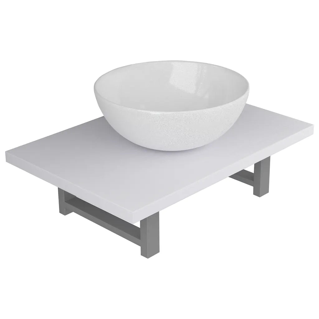 Set Mobili da Bagno 2 pz Ceramica Bianco