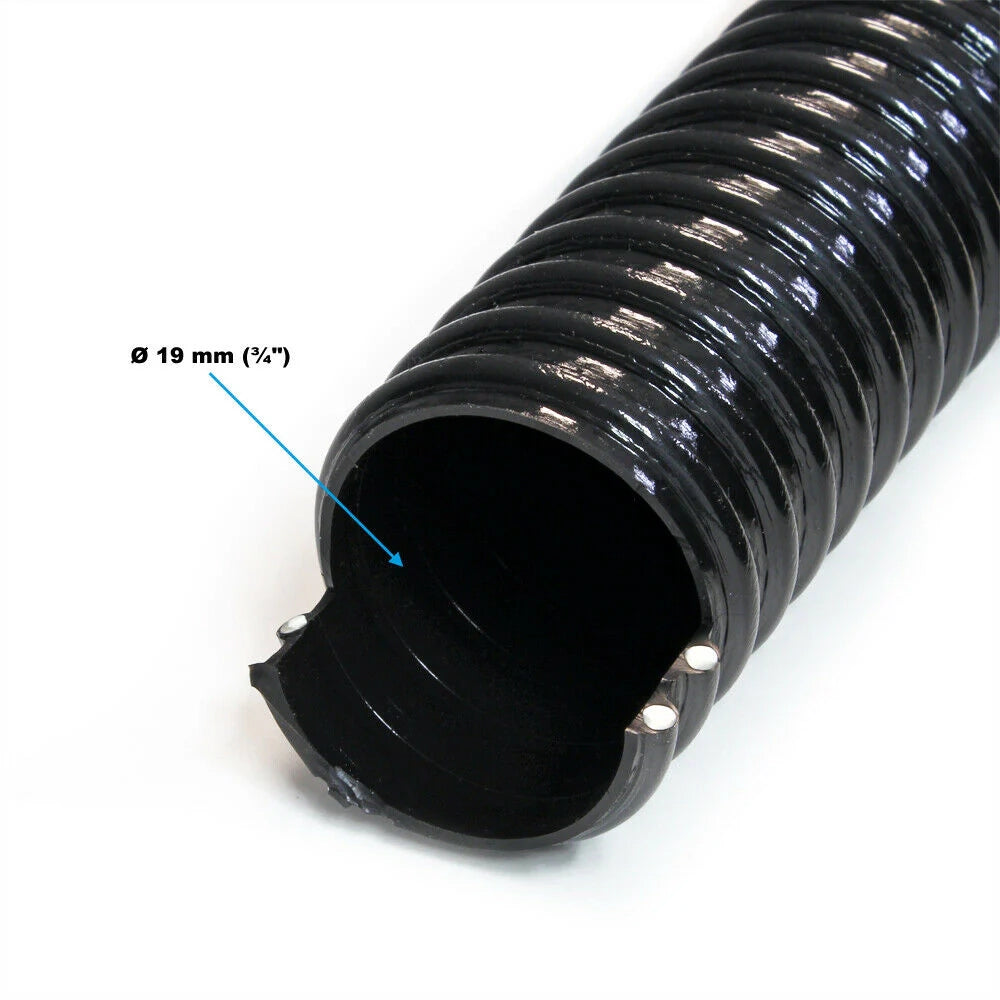 Tubo di aspirazione a spirale da 5 m diametro 19 mm (3/4") nero tubo di aspirazione per laghetto koi nero 16_0001591