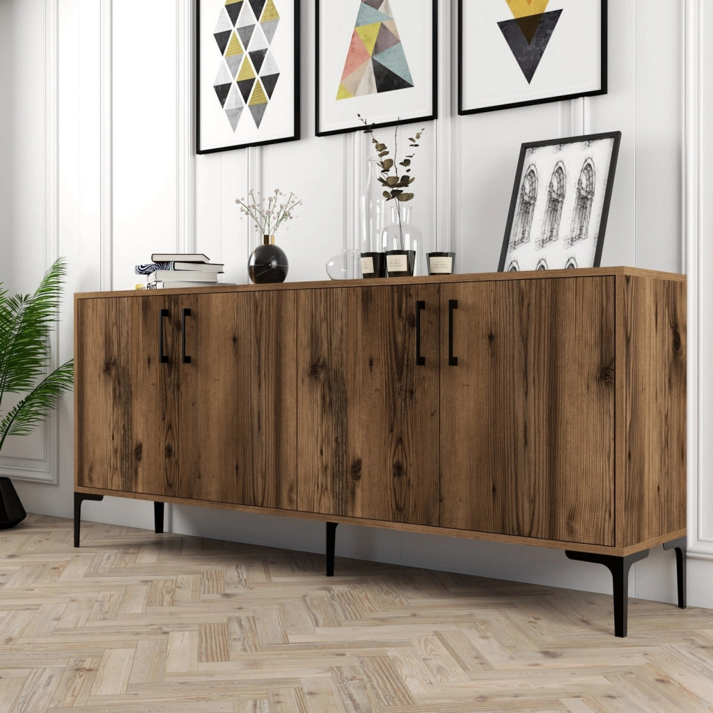 Credenza in legno "Kiev" - 180 x 35 x 78 cm - Noce