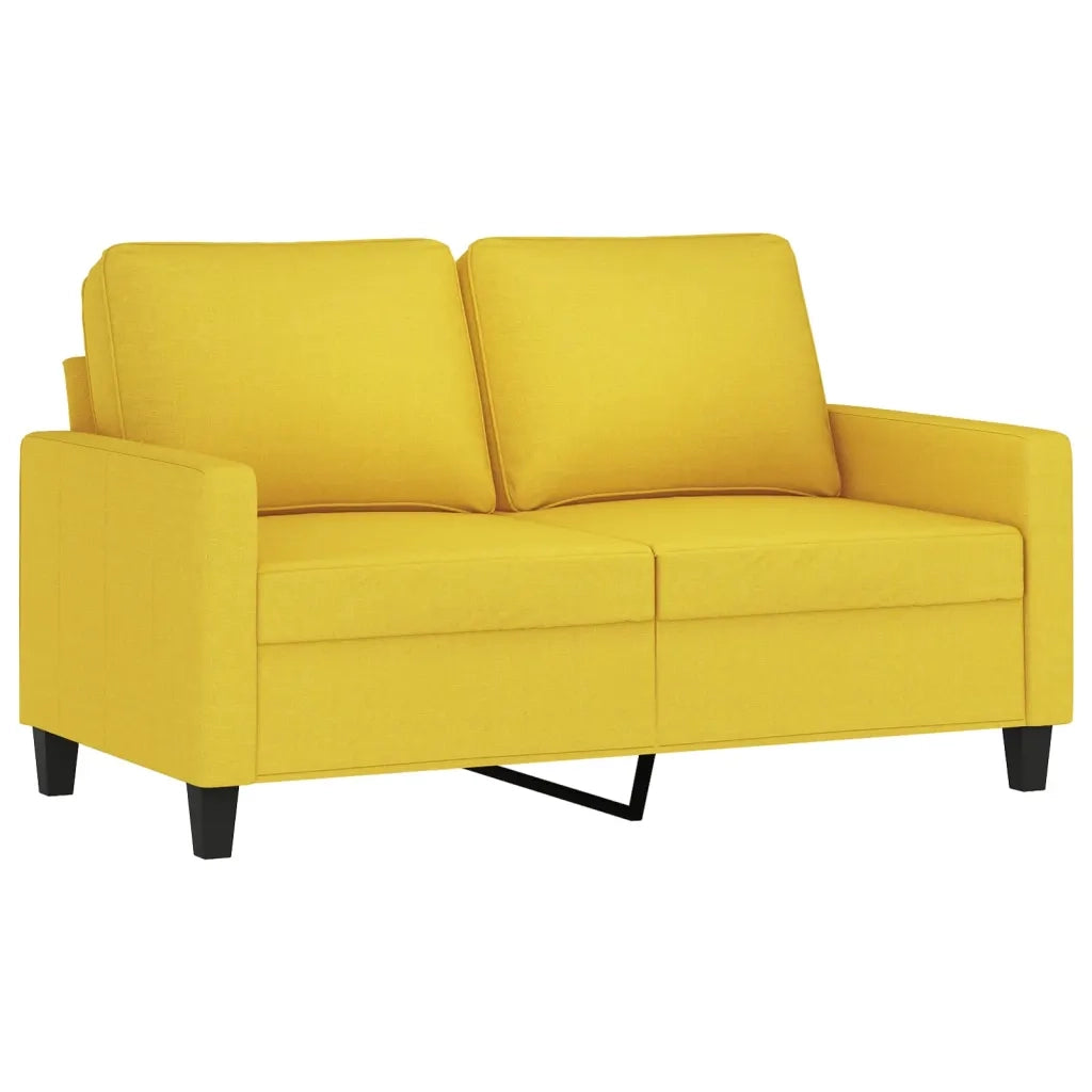 Set di Divani 3 pz con Cuscini Giallo Chiaro in Tessuto 3201457