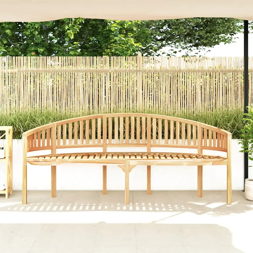 Panchina a Forma di Banana 200 cm in Legno Massello di Teak