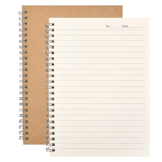 Quaderno A5 con carta gessata - 100 pagine - chiusura spirale - carta cartonata - riciclabile