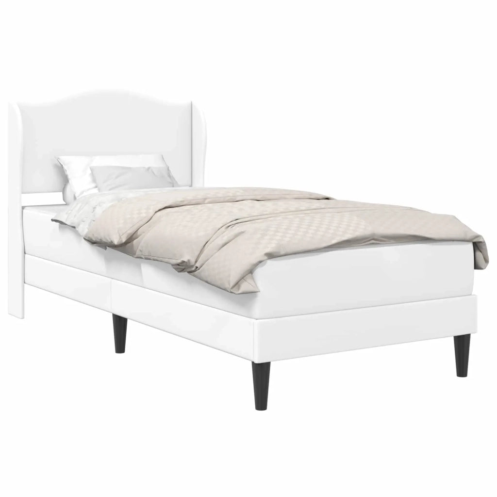 Struttura del letto con testiera Bianco 100 x 200 cm Similpelle