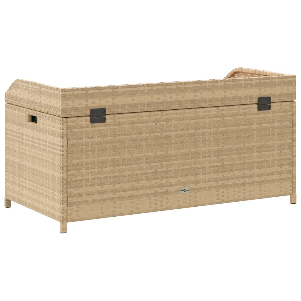 Panca Portaoggetti Beige Misto 100x50x52 cm Polyrattan e Acacia 365951