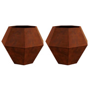 2 pz Fioriera | Cassetta per fiori | Vaso Ruggine 100 x 100 x 80 cm