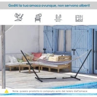 Supporto Struttura Portante per Amaca Regolabile Capacità Max. 120Kg 313-388x109x116cm Nero