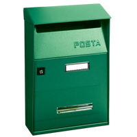 ALUBOX FT Cassetta Postale Da Esterno 32,5X22X11 Cm Cassetta Posta Con Tettuccio Superiore Cassetta Lettere Prelievo Frontale Cassetta Della Posta Formato Lettera COLORE: VERDE