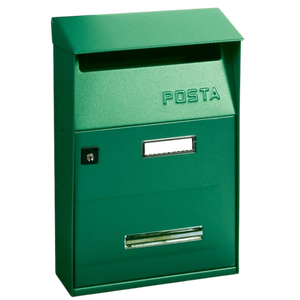 ALUBOX FT Cassetta Postale Da Esterno 32,5X22X11 Cm Cassetta Posta Con Tettuccio Superiore Cassetta Lettere Prelievo Frontale Cassetta Della Posta Formato Lettera COLORE: VERDE