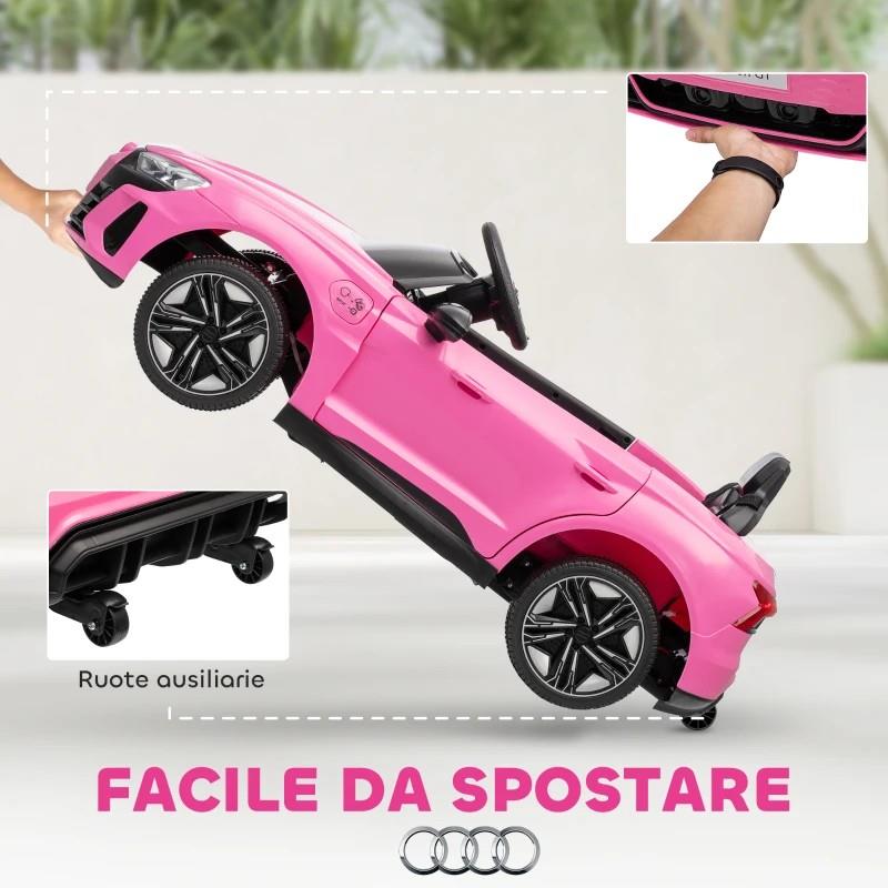 AUTO ELETTRICA PER BAMBINI 3-5 ANNI CON TELECOMANDO, SOSPENSIONI E CLACSON, 103X58X41 CM, ROSA