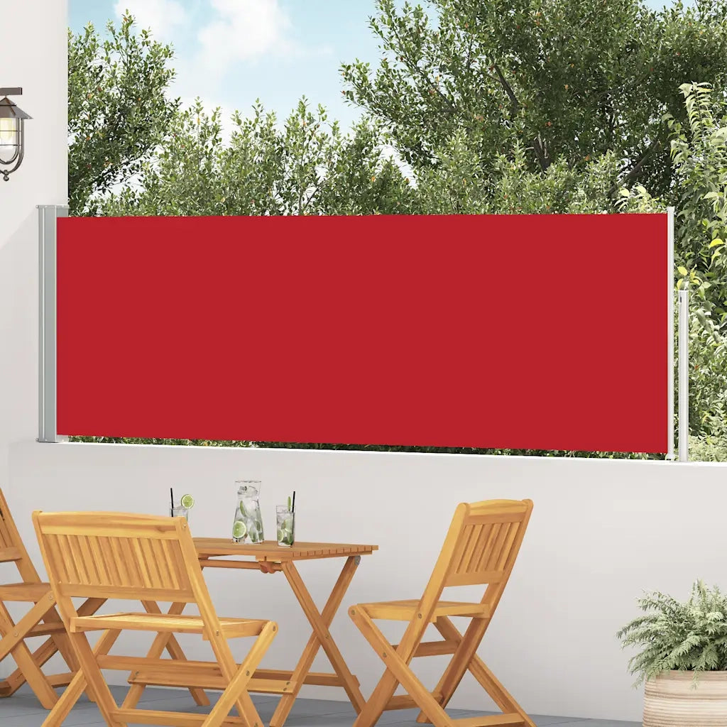 Tenda Laterale Retrattile per Patio 100x500 cm Rosso
