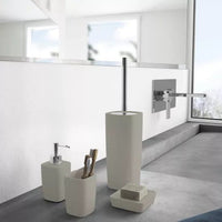 Set 4 accessori appoggio in ceramica tortora chiaro Serie Kelly di Gedy