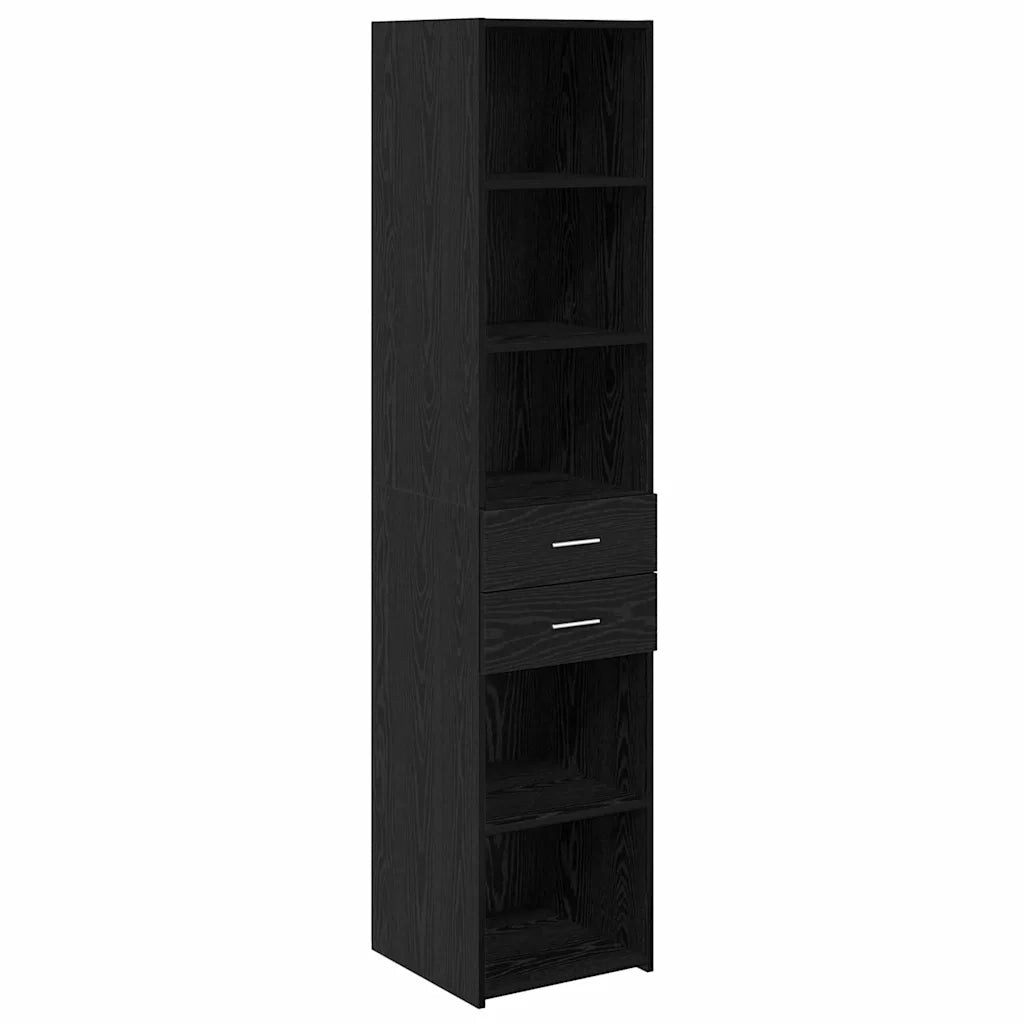 Credenza-Buffet-Armadio da cucina Rovere Nero 40 x 42,5 x 185 cm Legno multistrato