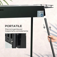 BARBECUE A CARBONELLA CON 2 GRIGLIE E CESTINI LATERALI, 94X39X70CM, NERO