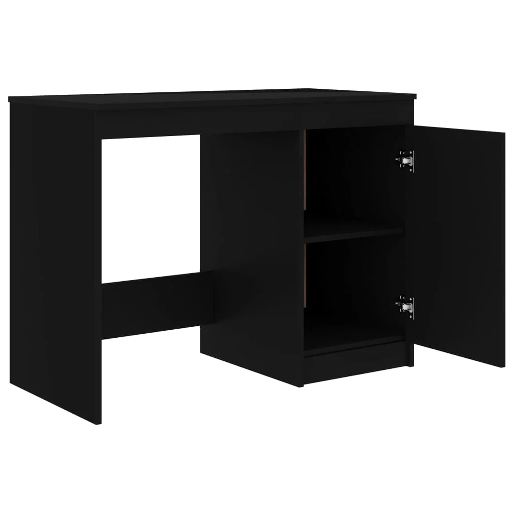 Scrivania tavolo postazione di lavoro mobile per computer studio 100 x 50 x 76 cm legno ingegnerizzato nero 02_0023888