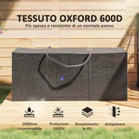 BORSA PORTAOGGETTI DA 720L CON 2 CERNIERE E MANIGLIE, IN TESSUTO OXFORD 600D, 175X55X75 CM, NERO