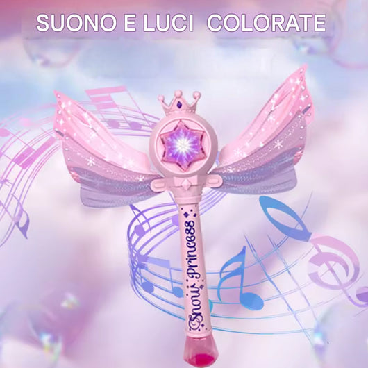 Scettro Elettrico Gioco per Bolle di Sapone con Luci e Suoni Bambini Idea Regalo