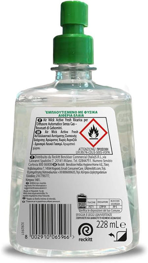 AIR WICK SET 4 DEODORANTE ACTIVE FRESH 228 ML RICARICA BOUQUET DI GELSOMINI