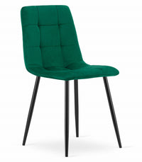 Sedia Valora PYRA in velluto verde scuro, design moderno x4