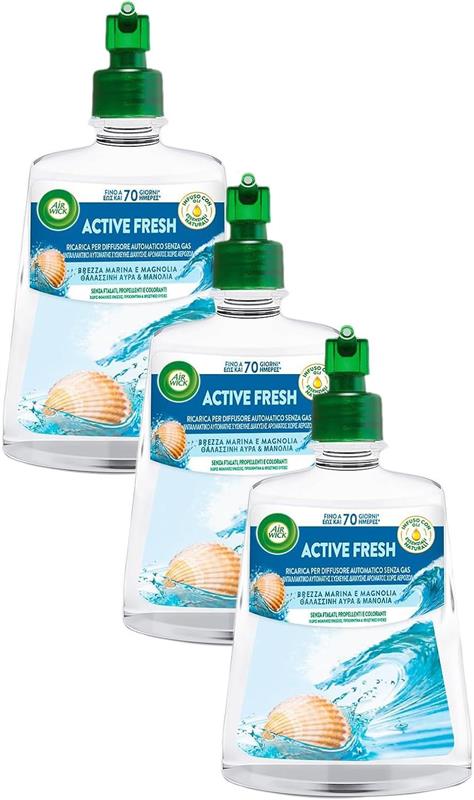 AIR WICK SET DA 3  DEODORANTE ACTIVE FRESH 228 ML RICARICA BREZZA MARINA