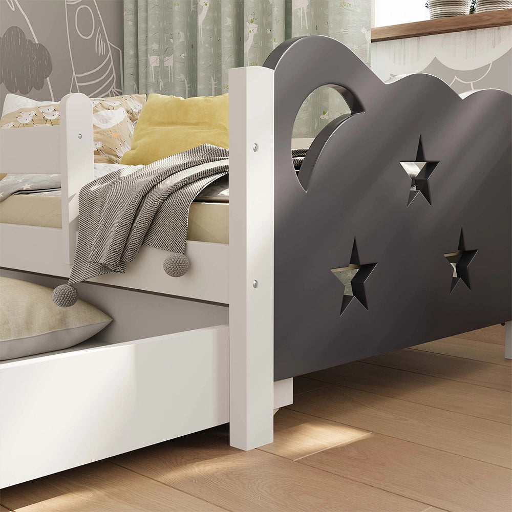 Vitalispa Letto per bambini Grigio 70x140 cm con cassetto, senza materasso