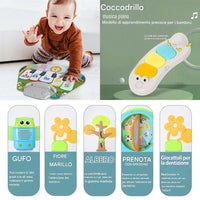 Centro Attività per Bambini e Neonati 3in1 Seduta Giocattoli e Tastiera Musicale