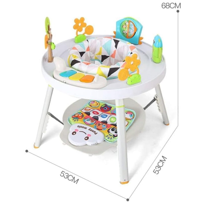 Centro Attività per Bambini e Neonati 3in1 Seduta Giocattoli e Tastiera Musicale