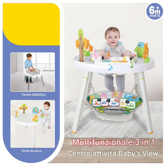Centro Attività per Bambini e Neonati 3in1 Seduta Giocattoli e Tastiera Musicale