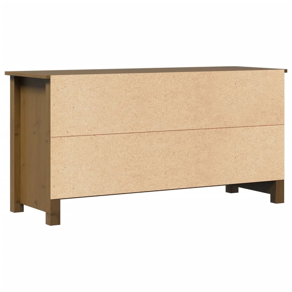 Mobile TV multimediale mensola TV credenza TV sala da pranzo soggiorno camera da letto color miele 103 x 36,5 x 52 cm legno di pino massiccio marrone 02_0027694