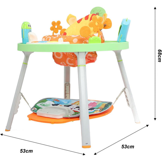Centro Attività per Bambini e Neonati 3in1 con Seduta Giochi e Tastiera Musicale
