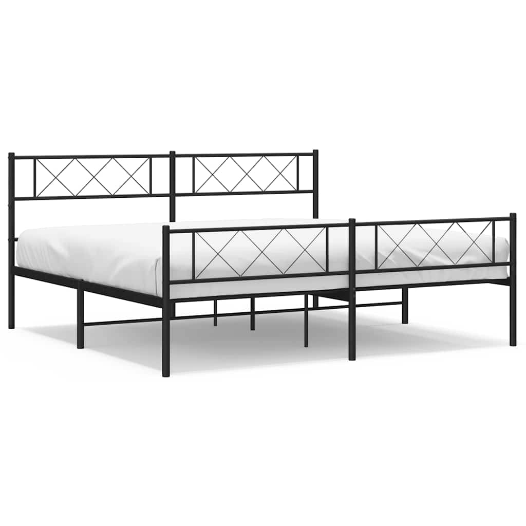 Giroletto con Testiera e Pediera Metallo Nero 193x203 cmcod mxl 82578
