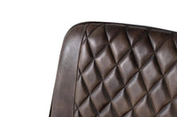 Sedia imbottita in pelle grigio cenere