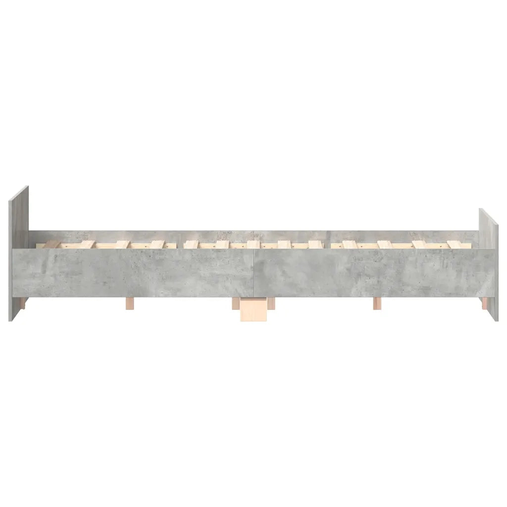 Giroletto con Testiera e Pediera-Struttura Letto Grigio Cemento 150x200 cm